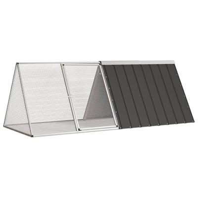 Konijnenhok 201,5x80,5x71 cm gegalvaniseerd staal antraciet