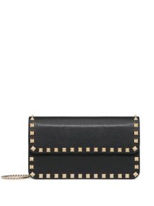 Valentino Garavani pochette Rockstud en cuir - Noir