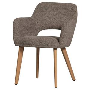 WOOOD Murat Eetkamerstoelen Houten Naturel Poot - Taupe - Set van 2