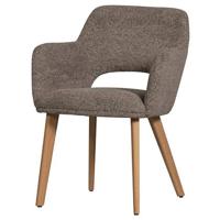 WOOOD Murat Eetkamerstoelen Houten Naturel Poot - Taupe - Set van 2