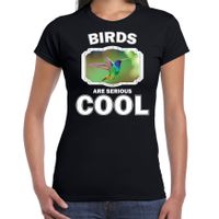 Dieren kolibrie vogel t-shirt zwart dames - birds are cool shirt