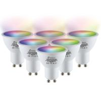 6x Smart GU10 spot - 38° - 5,5 Watt 345 lumen - RGBWW - Wifi & Bluetooth - Bestuurbaar via app - Google Home, Amazon Alexa en Siri - Smart lamp