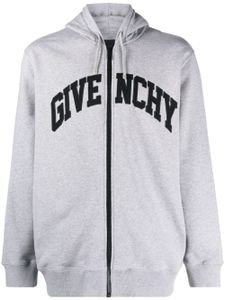 Givenchy hoodie zippé en coton à patch logo - Gris