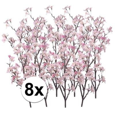 Bellatio flowers & plants Appelbloesem takken - 8x - roze - 104 cm - kunststof