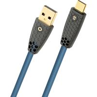 Oehlbach D1C9578 USB-kabel USB-C stekker, USB-A stekker 1 m Petrol Afscherming gevlochten, TPE-mantel
