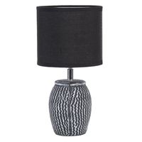 HAES DECO - Tafellamp - Modern Chic - Stijlvolle Lamp, Ø 15x26 cm - Grijs/Wit - Bureaulamp, Sfeerlamp, Nachtlampje