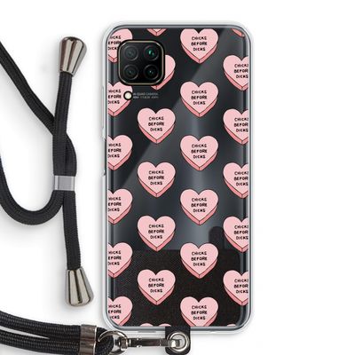 Chicks before dicks: Huawei P40 Lite Transparant Hoesje met koord