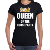 Queen of the house party t-shirts voor thuisblijvers tijdens Koningsdag zwart dames 2XL  - - thumbnail