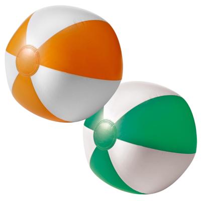 Impression Strandbal - opblaasbaar - zwembad speelgoed - oranje / groen - D26 cm
