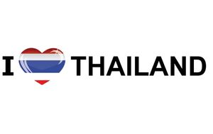 5x stuks I Love Thailand vlaggen thema sticker 19 x 4 cm