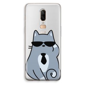 Cool cat: OnePlus 6 Transparant Hoesje