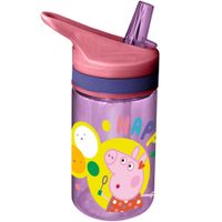 Peppa Pig drinkfles/drinkbeker/bidon met drinktuitje - roze - kunststof - 400 ml