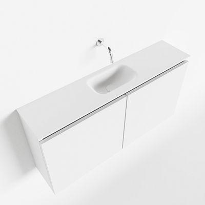 Toiletmeubel Mondiaz Ture | 100 cm | Meubelkleur Talc | Eden wastafel Talc Midden | Zonder kraangat