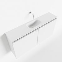 Toiletmeubel Mondiaz Ture | 100 cm | Meubelkleur Talc | Eden wastafel Talc Midden | Zonder kraangat