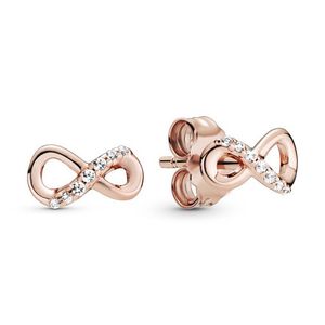 Pandora Rose 288820C01 Oorknoppen Sparkling Infinity zilver rosekleurig