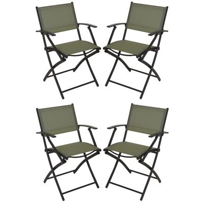 Klapstoel - 4x - groen - opklapbaar - 46 x 52 x 85 cm - staal/polyester - campingstoel/tuinstoel