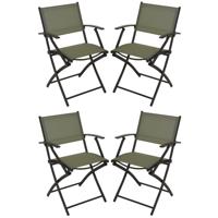 Klapstoel - 4x - groen - opklapbaar - 46 x 52 x 85 cm - staal/polyester - campingstoel/tuinstoel