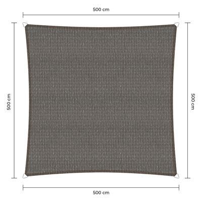 Sunfighter schaduwdoek vierkant grijs 5x5m.