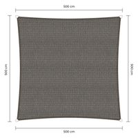 Sunfighter schaduwdoek vierkant grijs 5x5m.