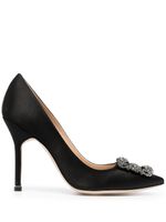 Manolo Blahnik escarpins à ornements en cristal - Noir