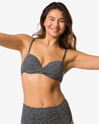 HEMA Damesbikinitop Iris push-up zwart/wit (zwart/wit)