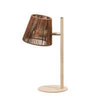 ETH TafellampjeDaan zand bruin met rotan kapje - 05-TL3109-59 ETH TafellampjeDaan zand bruin met rotan kapje - 05-TL3109-59