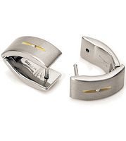 Boccia 0521-03 Oorringen titanium-diamant 0,015 ct zilver-en goudkleurig - thumbnail