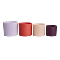 Bloempot - Elho - Lex Pott - Set 15 - Paars Rood Roze Violet - L 15 x B 14,8 x H 14 cm - Binnen - 100% gerecycled
