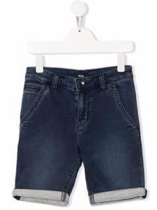 BOSS Kidswear short en jean à ourlet retroussé - Bleu