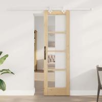 Schuifdeur Bruin 61 x 198,5 cm Hout en metaal