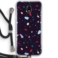 Dark Rounded Terrazzo: Samsung Galaxy J3 (2017) Transparant Hoesje met koord