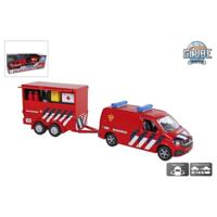 Kids Globe Vw transporter brandweer met aanhanger