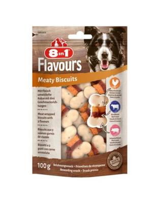 8in1 8in1 Flavours Meaty Biscuits 100gr