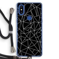 Geometrische lijnen wit: Xiaomi Mi Mix 3 Transparant Hoesje met koord