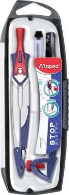 Maped passer Stop System 5-delige passerdoos: 1 passer Stop System, 1 universeel inzetstuk, 1 mineslij...