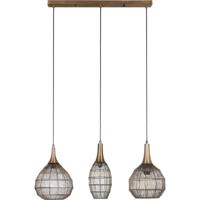 LED Hanglamp Oud Brons - 3-lichts Rechthoek - E27 Fitting Metaal