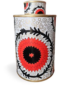 Les-Ottomans vase cylindrique à imprimé géométrique (25 cm) - Blanc