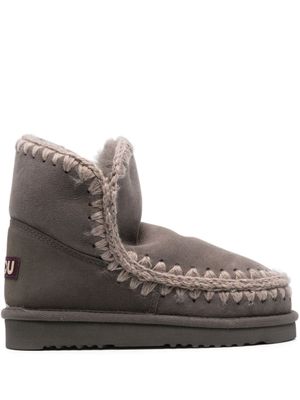 Mou bottines en daim à patch logo - Gris