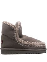 Mou bottines en daim à patch logo - Gris