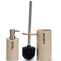 Badkamer accessoires set 2-delig creme marmer beige