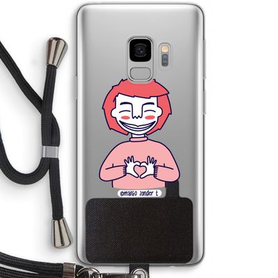Hartje: Samsung Galaxy S9 Transparant Hoesje met koord