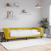 Slaapbank met matras 80x200 cm fluweel geel