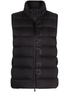 Moncler gilet matelassé à logo imprimé - Noir