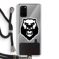 Angry Bear (white): Samsung Galaxy S20 Plus Transparant Hoesje met koord