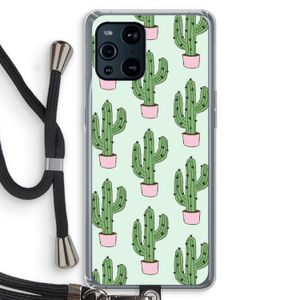 Cactus Lover: Oppo Find X3 Transparant Hoesje met koord