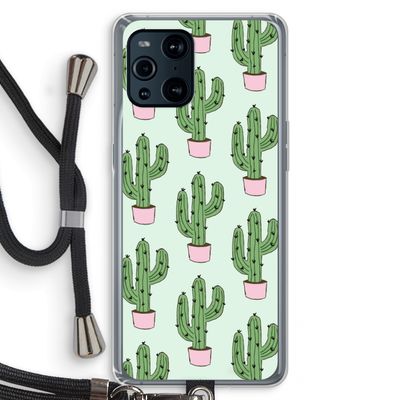 Cactus Lover: Oppo Find X3 Transparant Hoesje met koord
