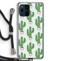 Cactus Lover: Oppo Find X3 Transparant Hoesje met koord