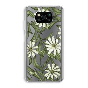 Wit bloemenpatroon: Xiaomi Poco X3 Pro Transparant Hoesje