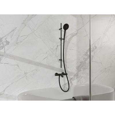 Fortifura Calvi Badkraan - met glijstangset - ronde handdouche - metalen doucheslang - mat zwart SW767488/SW496816/SW706203/SW720224