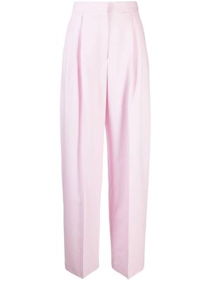 Alexander McQueen pantalon plissé à taille haute - Rose
